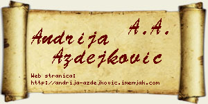 Andrija Azdejković vizit kartica
